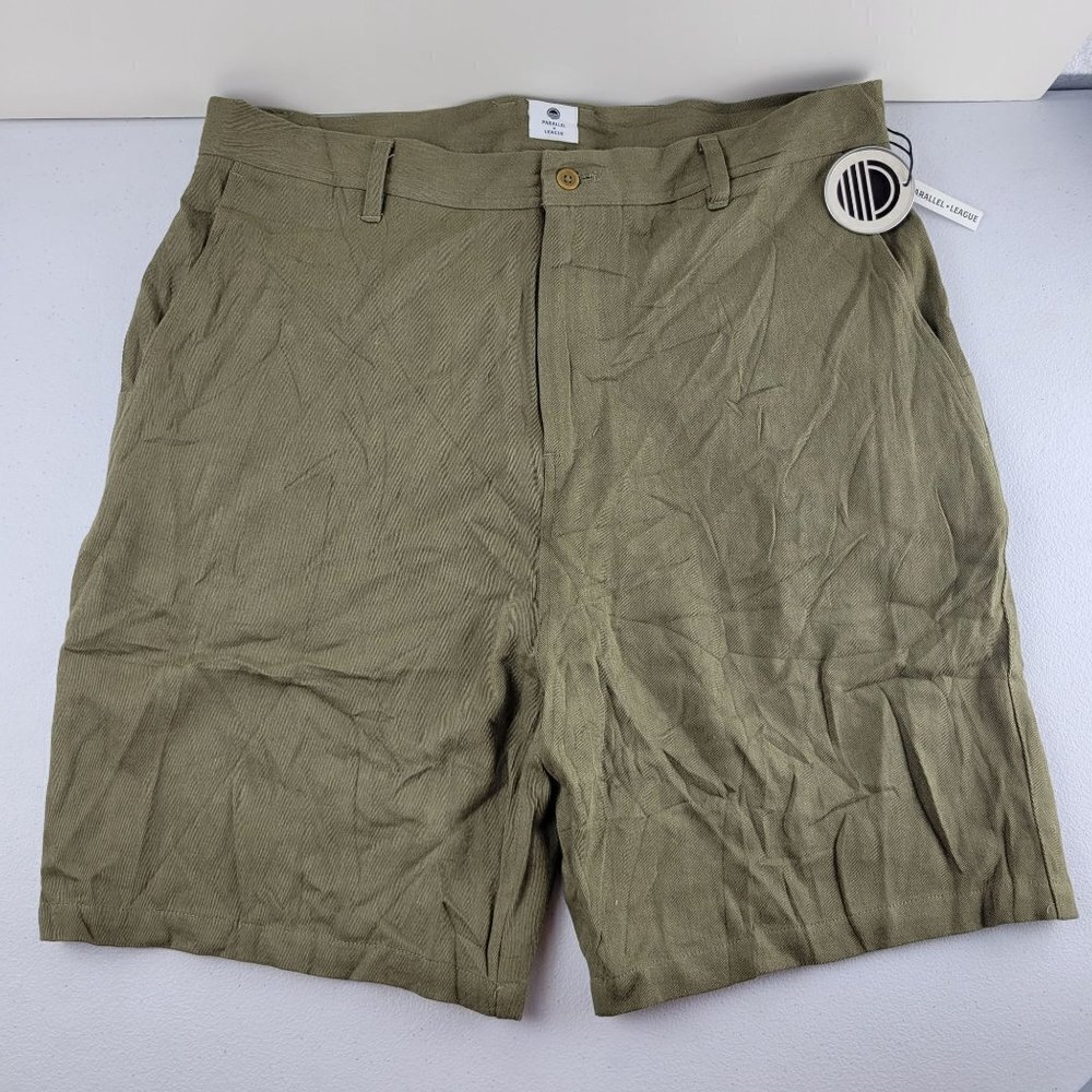 Parallel X League Knox Chino Shorts Army Embroidered Cotton Small Mens NWT